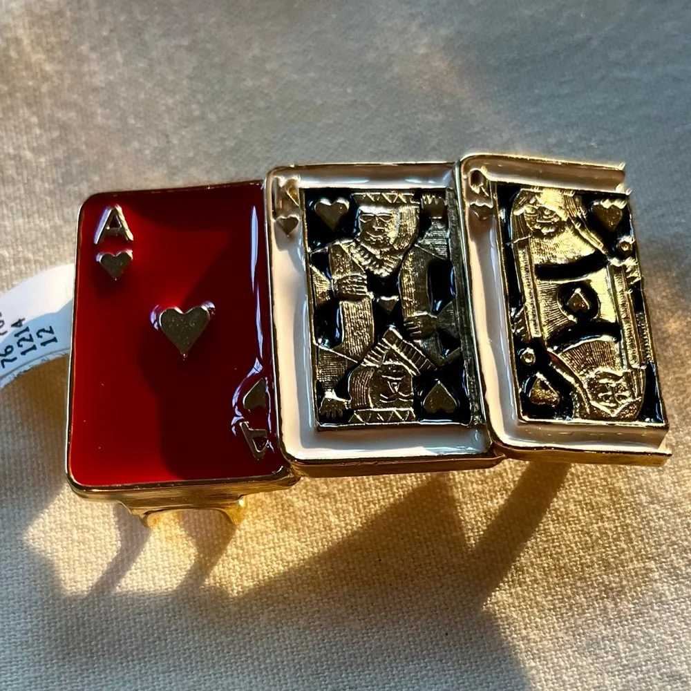 Vintage MIMI Di N “Playing Cards” Belt Buckle, NWT